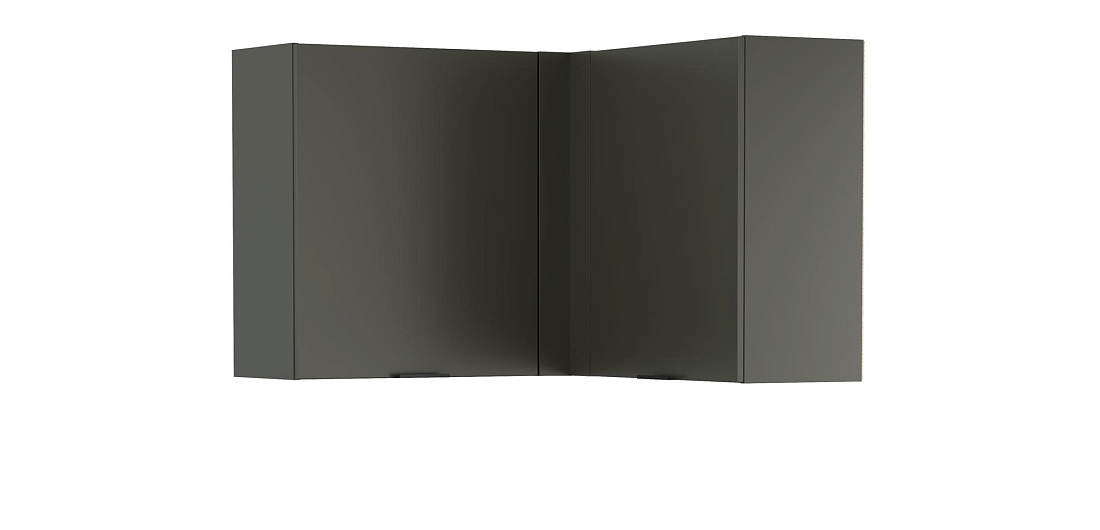 Шкаф навесной угловой Венера ЛДСП диамант серый/фасад ЛДСП диамант серый/ДВПО белый