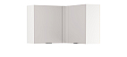 Шкаф навесной угловой Венера ЛДСП белый/фасад ЛДСП кашемир/ДВПО белый